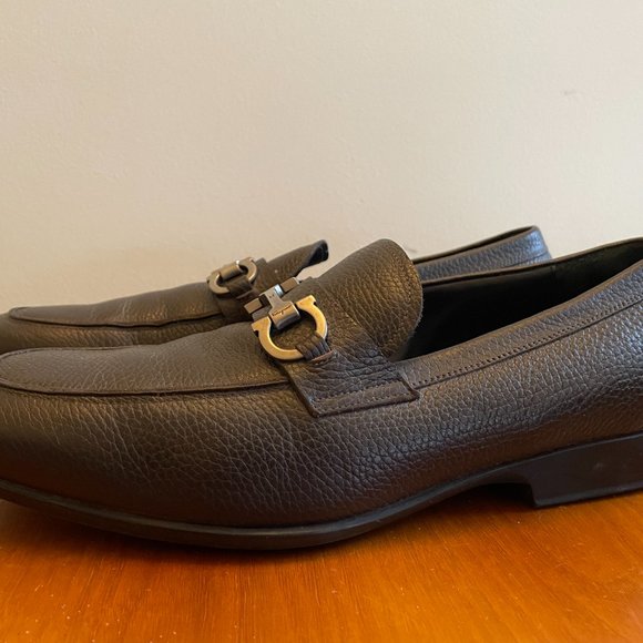 FERRAGAMO: Men\'s Parigi Gancini Leather Drivers - Excellent Condition. Size 10 main image 5